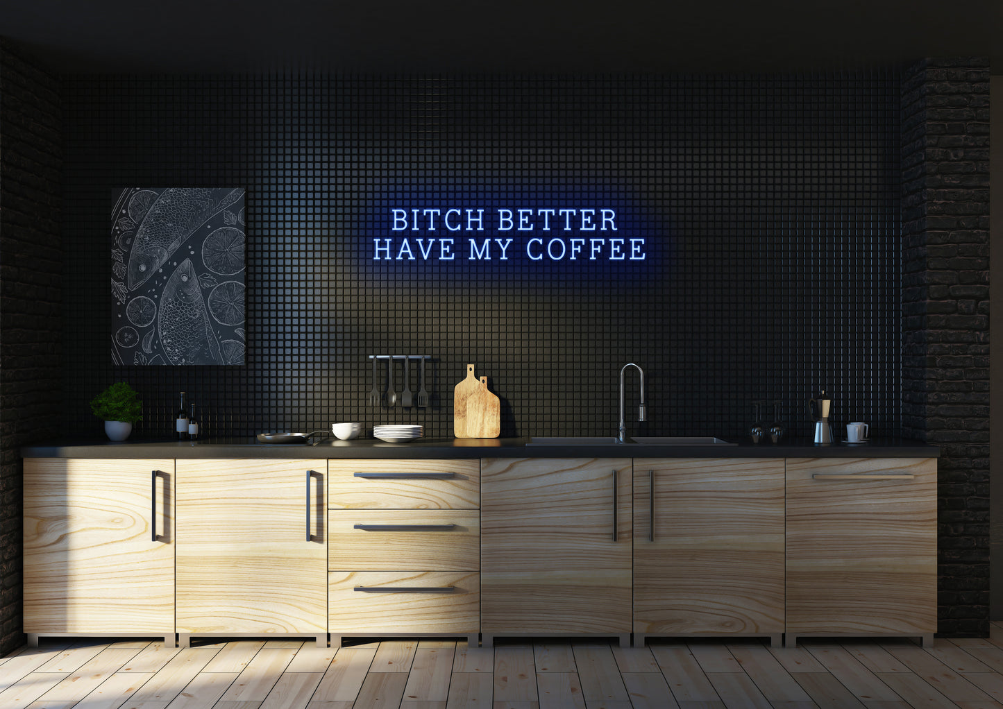 Bitch Better Have My Coffee (Serif) - Neon Sign