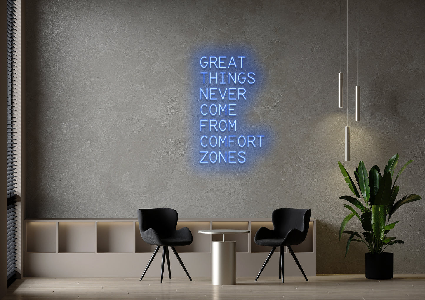 GREAT THINGS... COMFORT ZONES - Neon Sign
