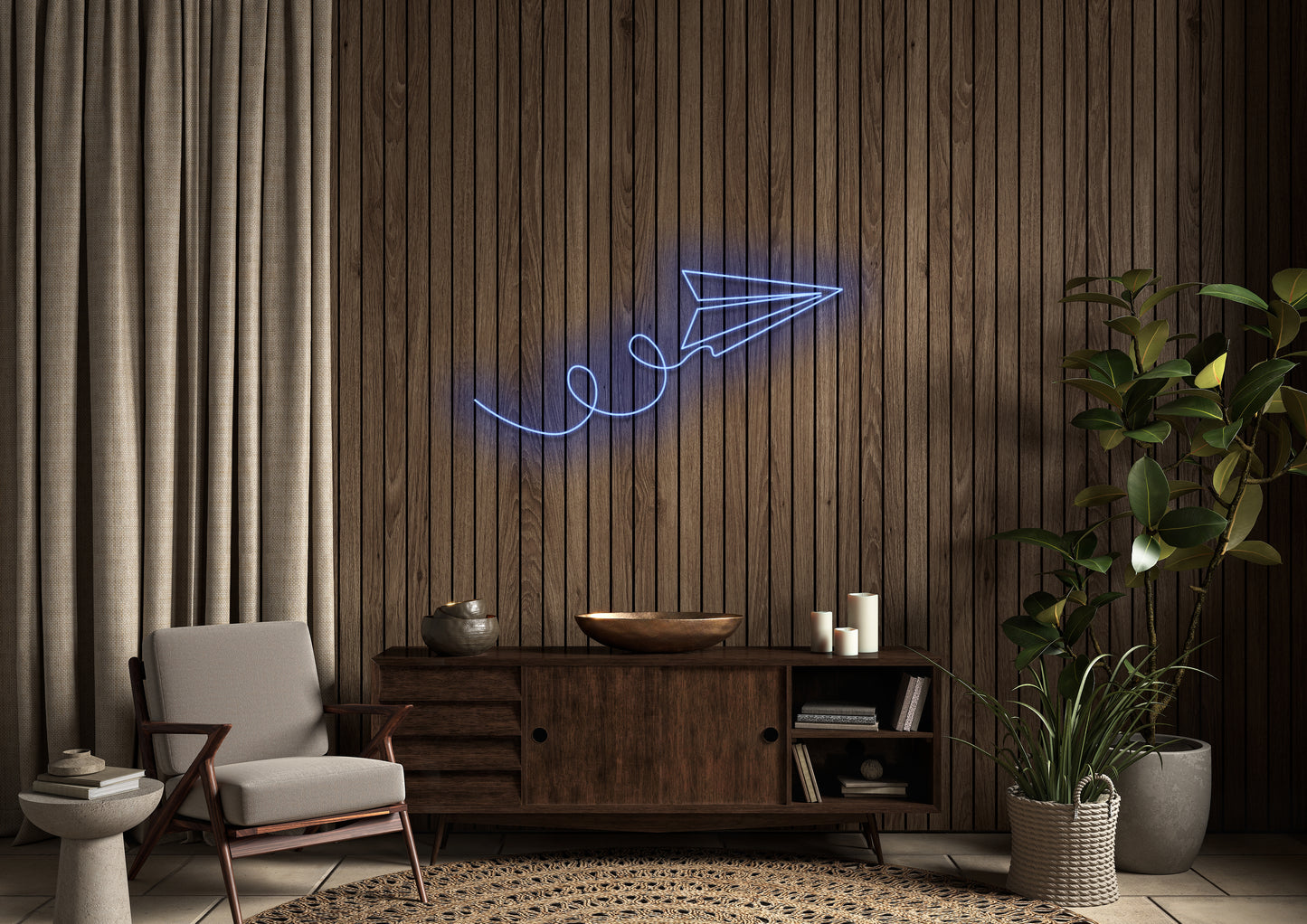 Paper Plane - Neon Sign