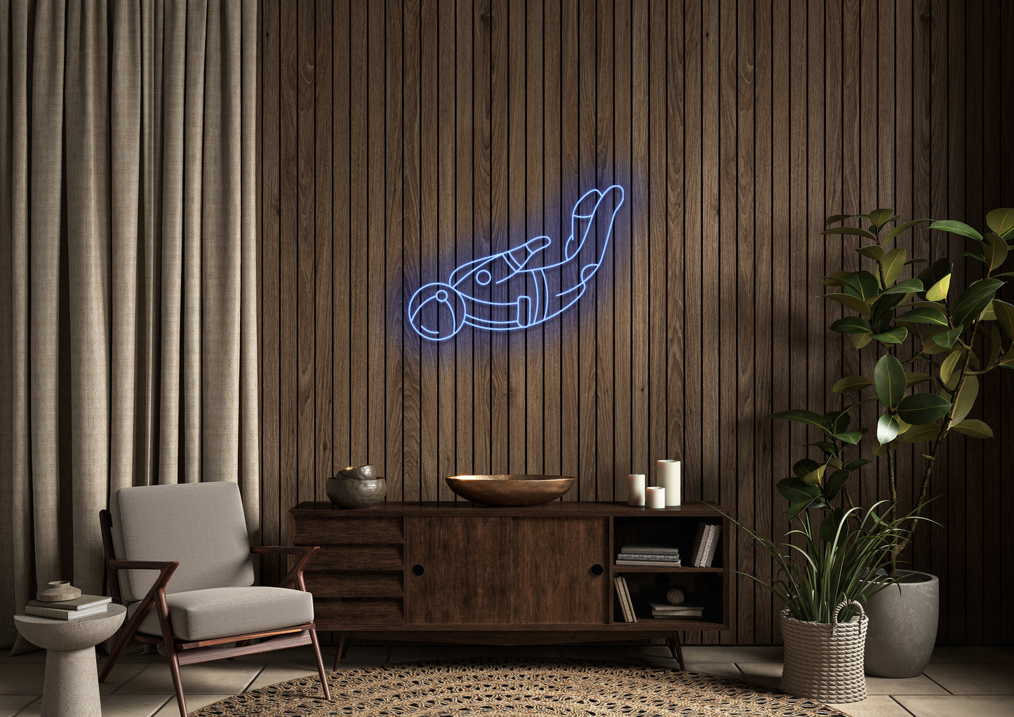 Astronaut Falling - Neon Sign