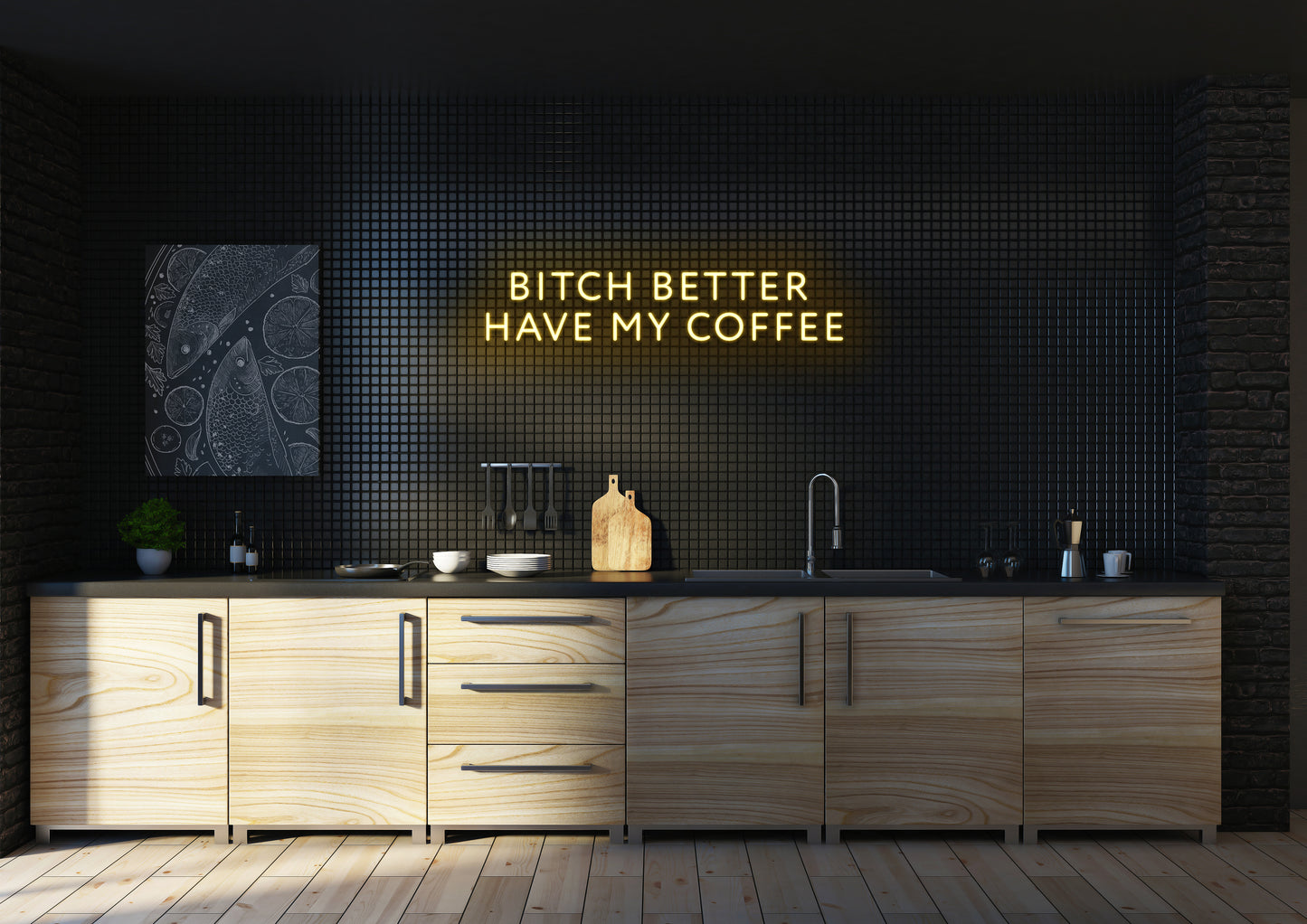 Bitch Better Have My Coffee (Clean) - Neon Sign