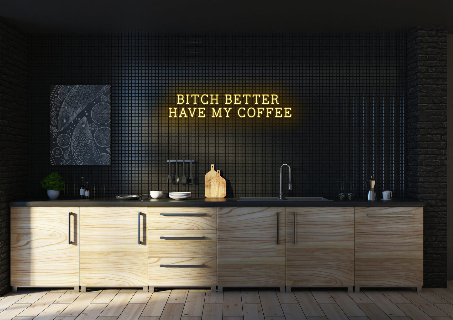 Bitch Better Have My Coffee (Serif) - Neon Sign