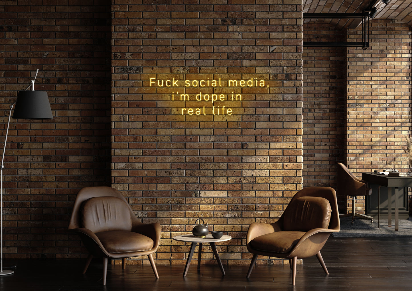 F Social Media - Neon Sign