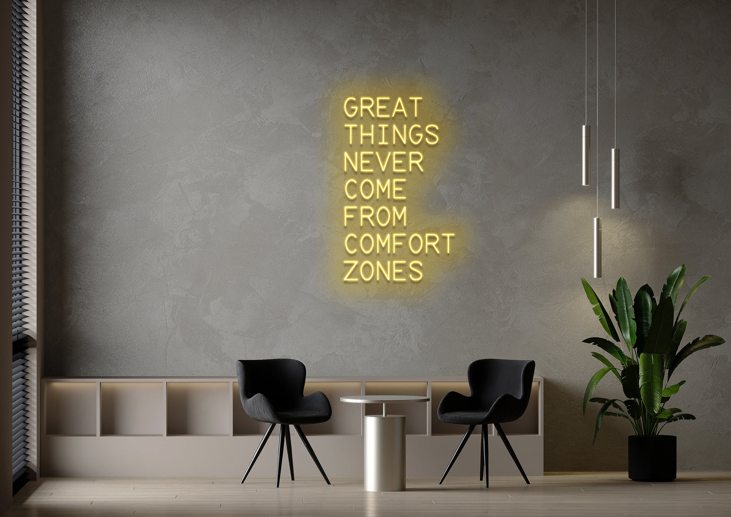 GREAT THINGS... COMFORT ZONES - Neon Sign