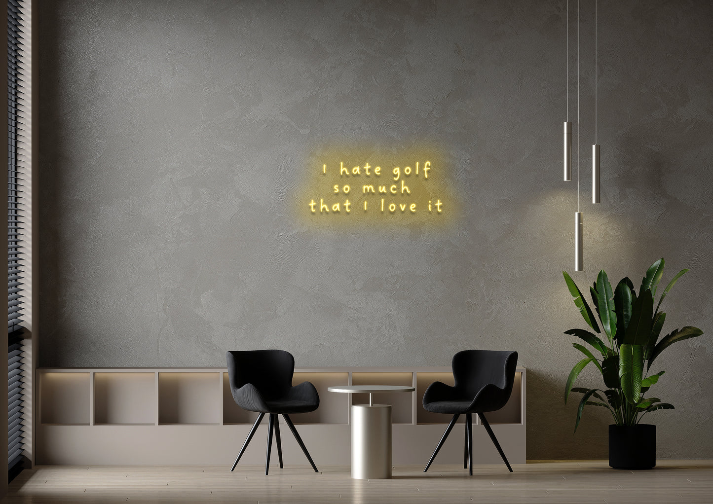 Love, Hate Golf - Neon Sign