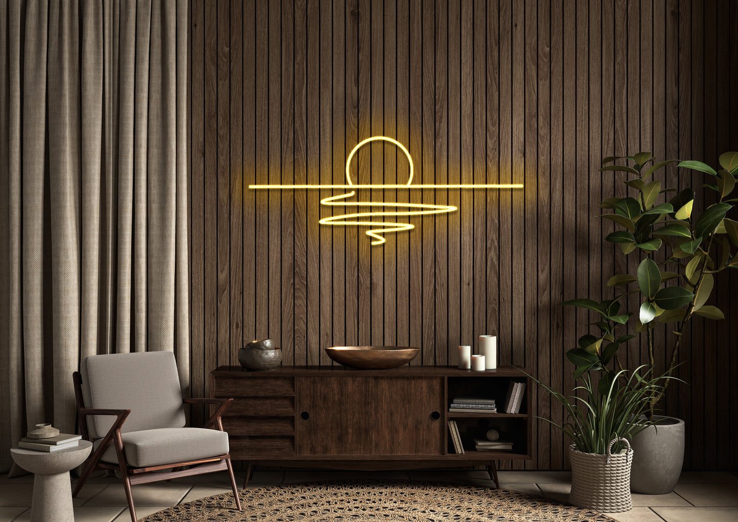 Sunset (Single Line) - Neon Sign