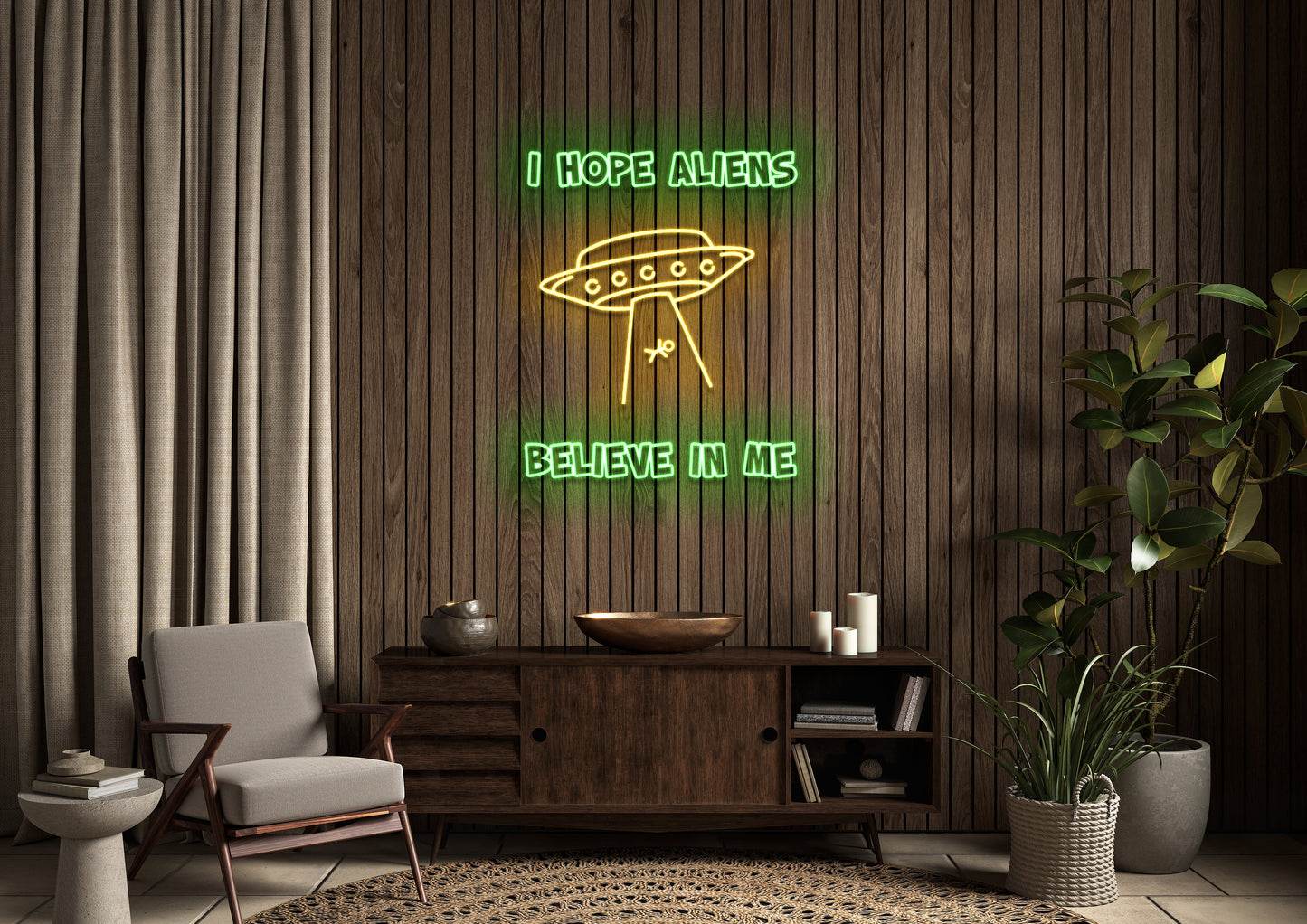 I Hope Aliens Believe In Me - Neon Sign