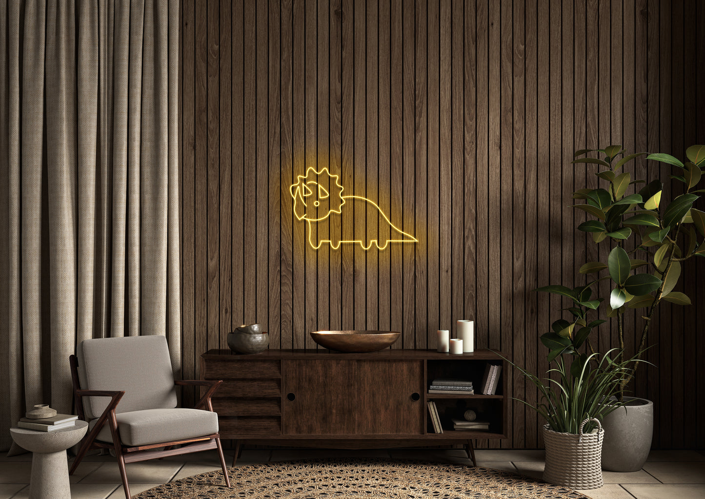 Triceratops - Neon Sign