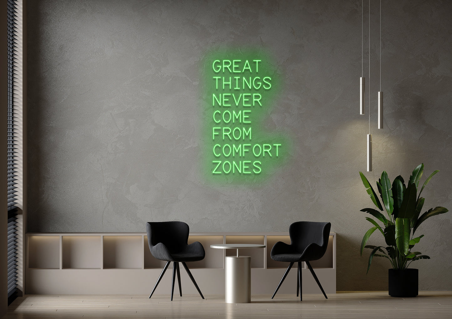 GREAT THINGS... COMFORT ZONES - Neon Sign