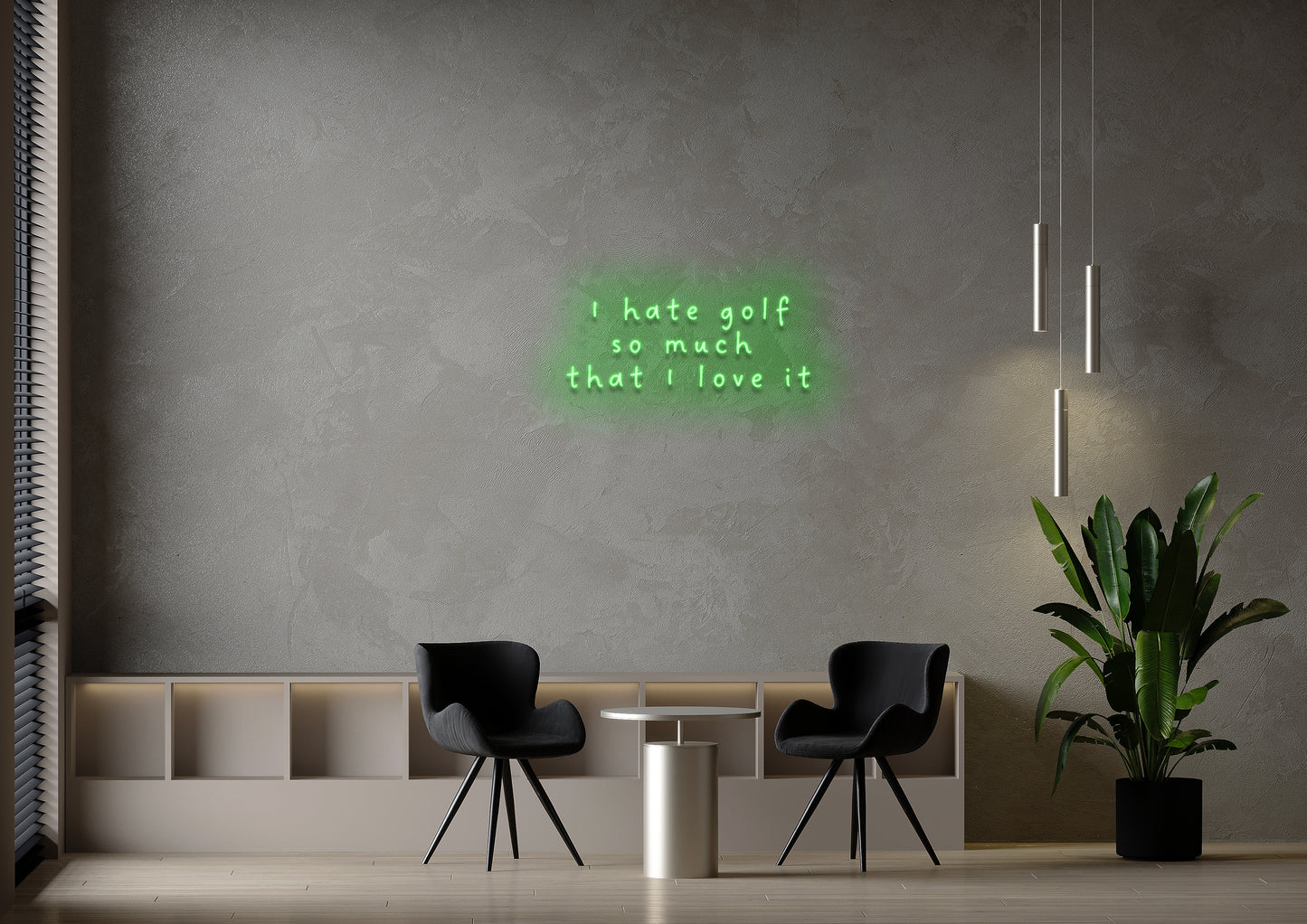 Love, Hate Golf - Neon Sign