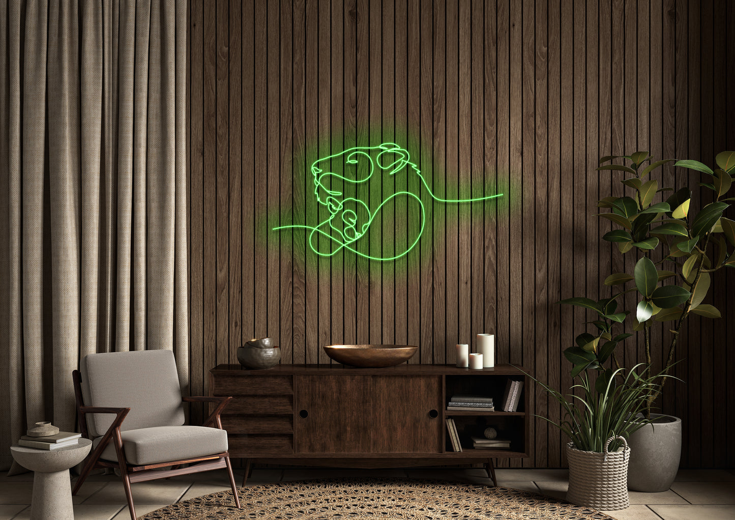 Lion and Cub - Neon Sign