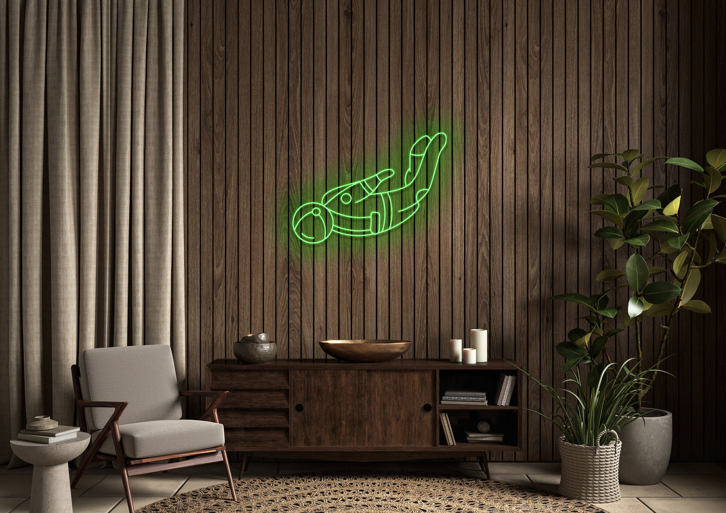 Astronaut Falling - Neon Sign