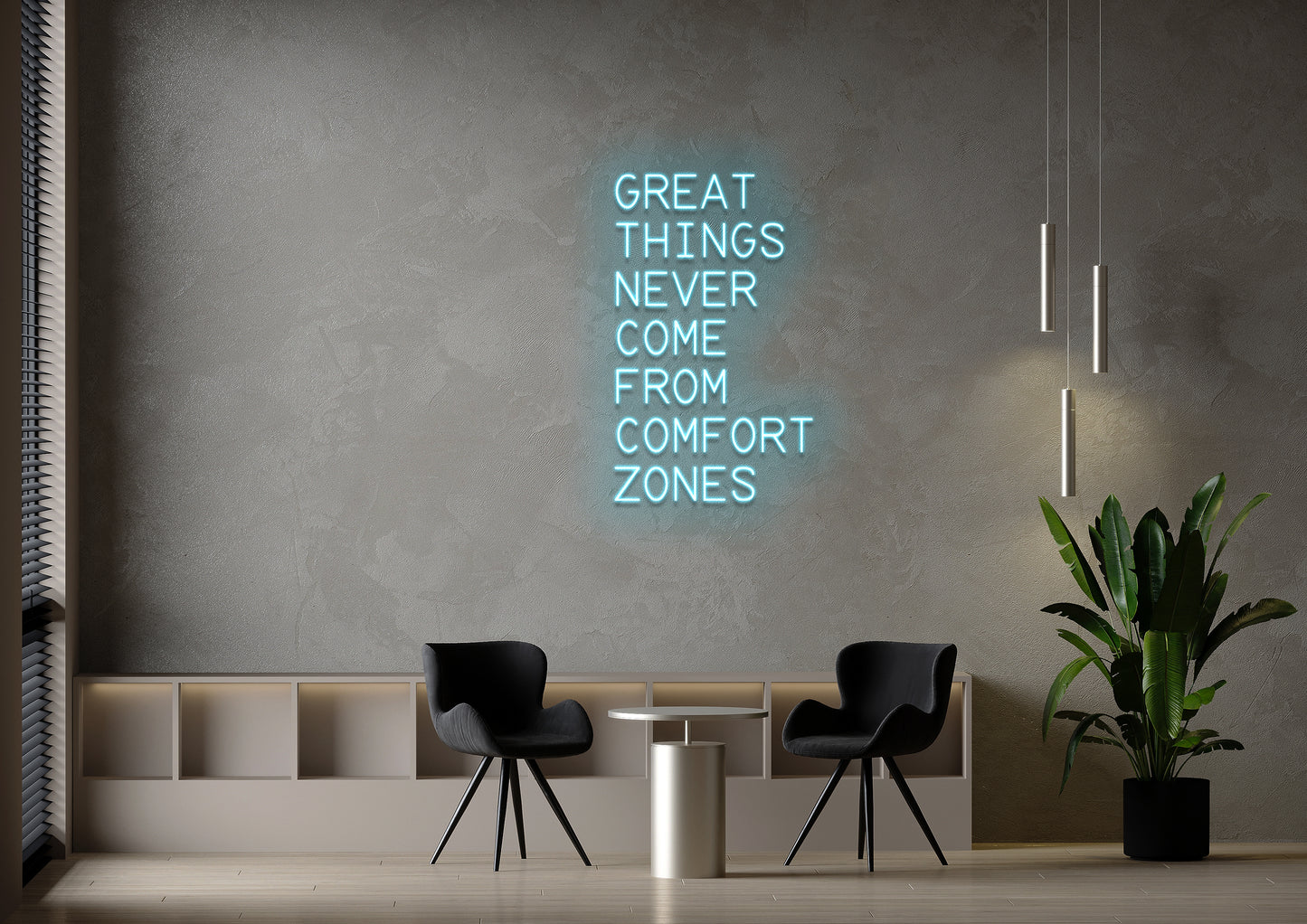 GREAT THINGS... COMFORT ZONES - Neon Sign