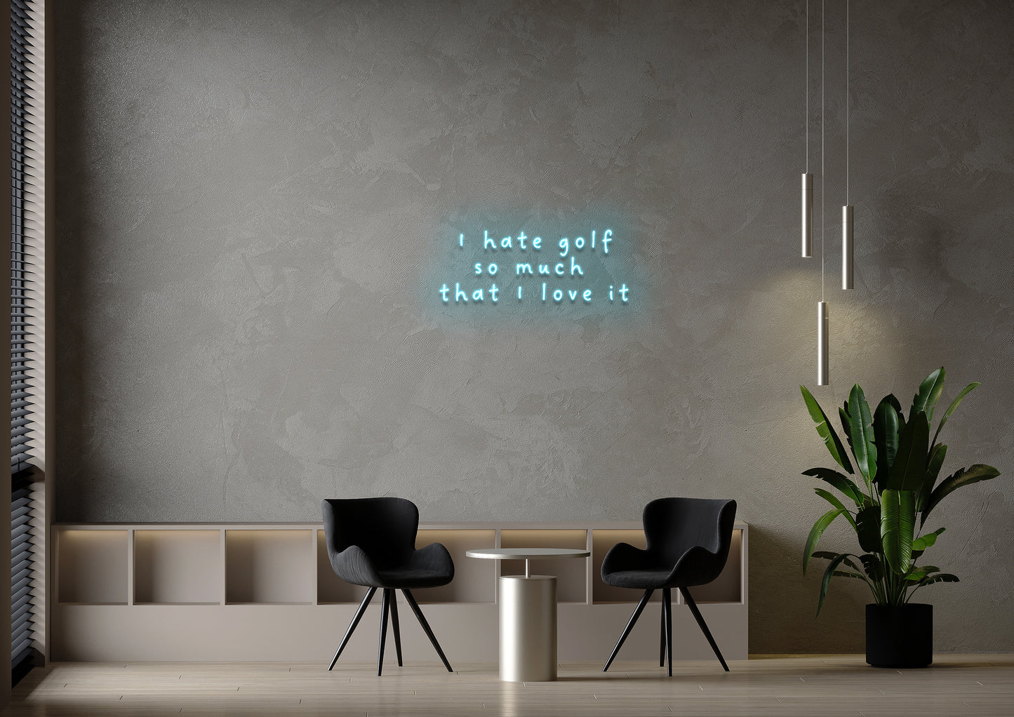 Love, Hate Golf - Neon Sign