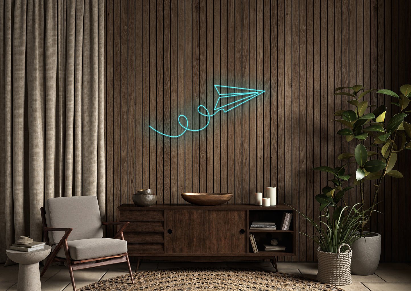 Paper Plane - Neon Sign