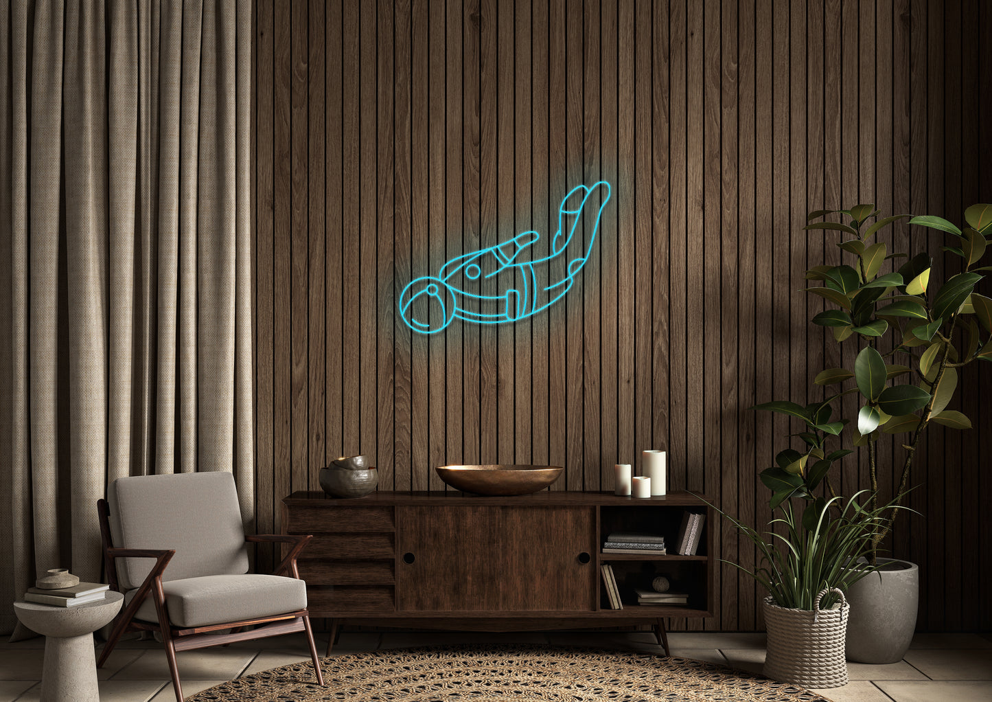 Astronaut Falling - Neon Sign