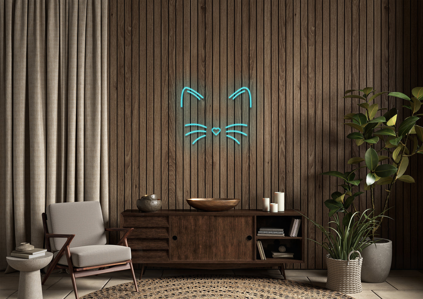 Cat Whiskers - Neon Sign