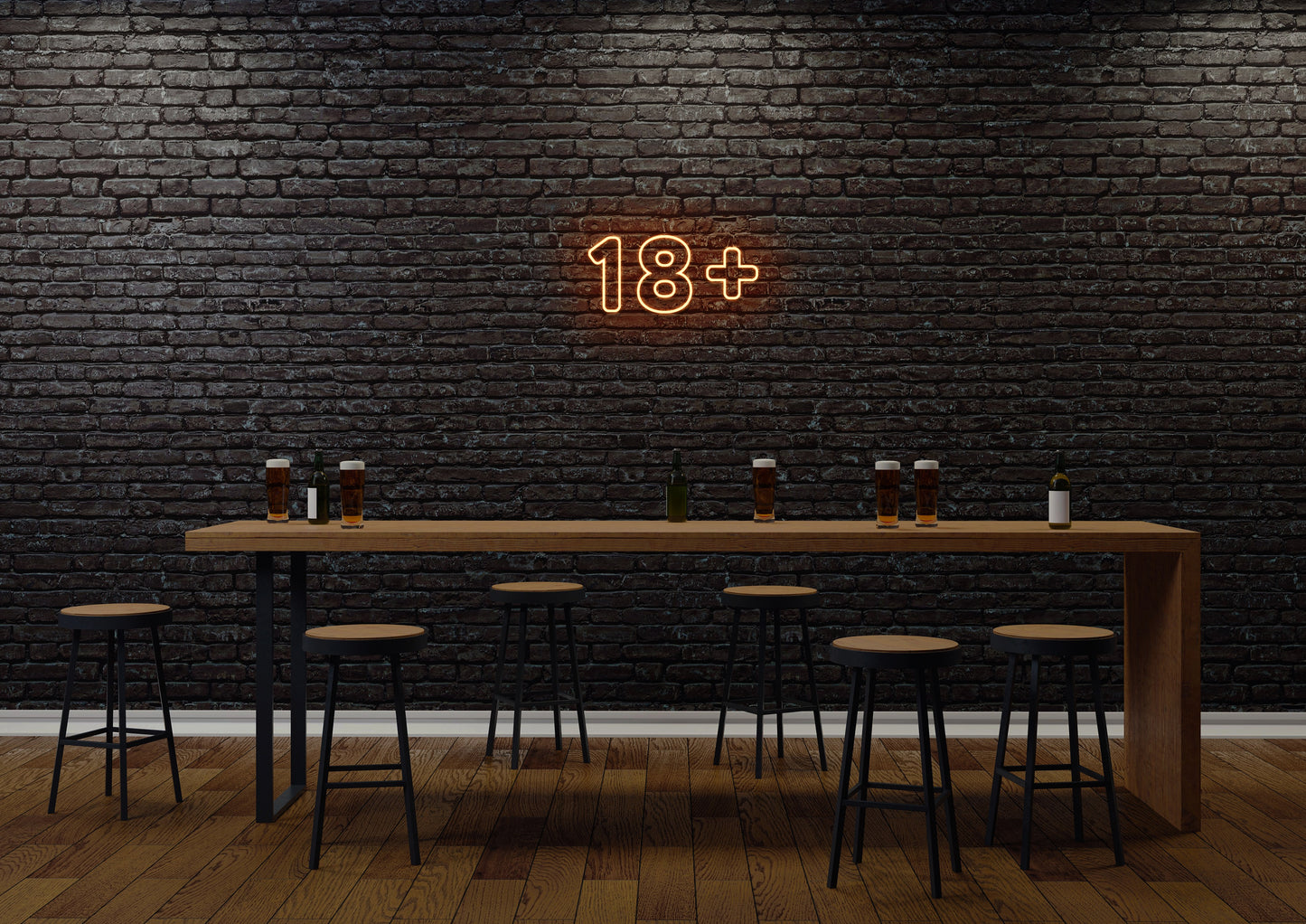 18+ - Neon Sign