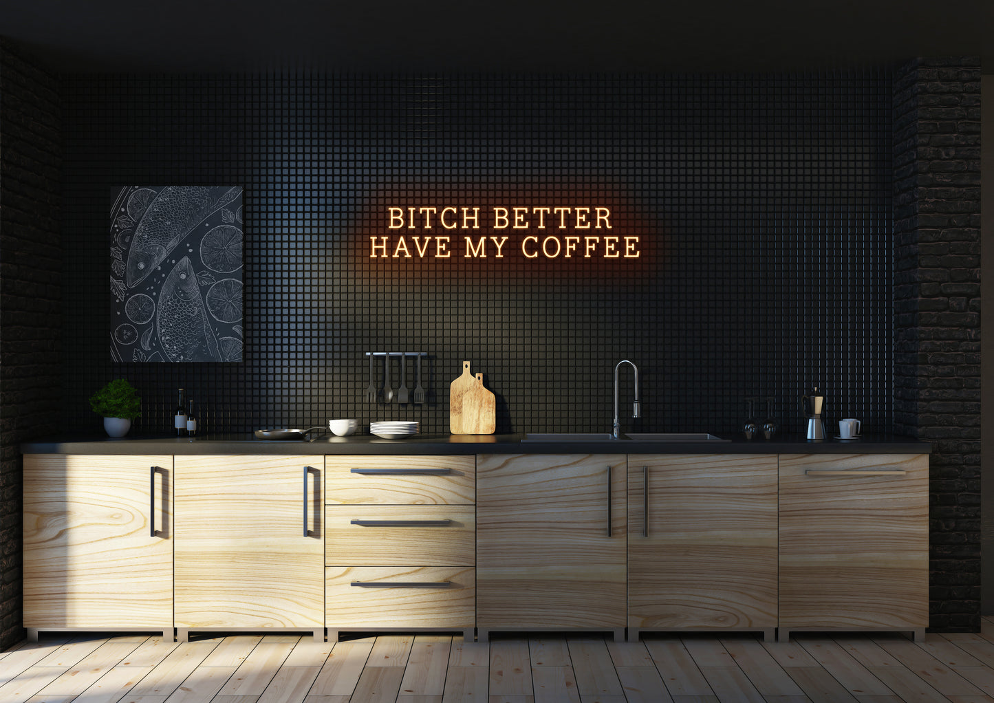 Bitch Better Have My Coffee (Serif) - Neon Sign