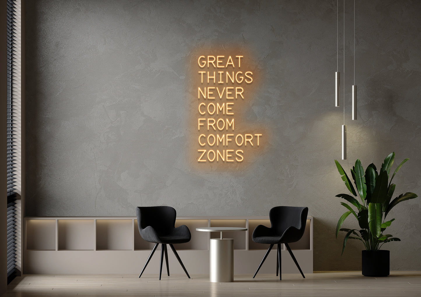 GREAT THINGS... COMFORT ZONES - Neon Sign