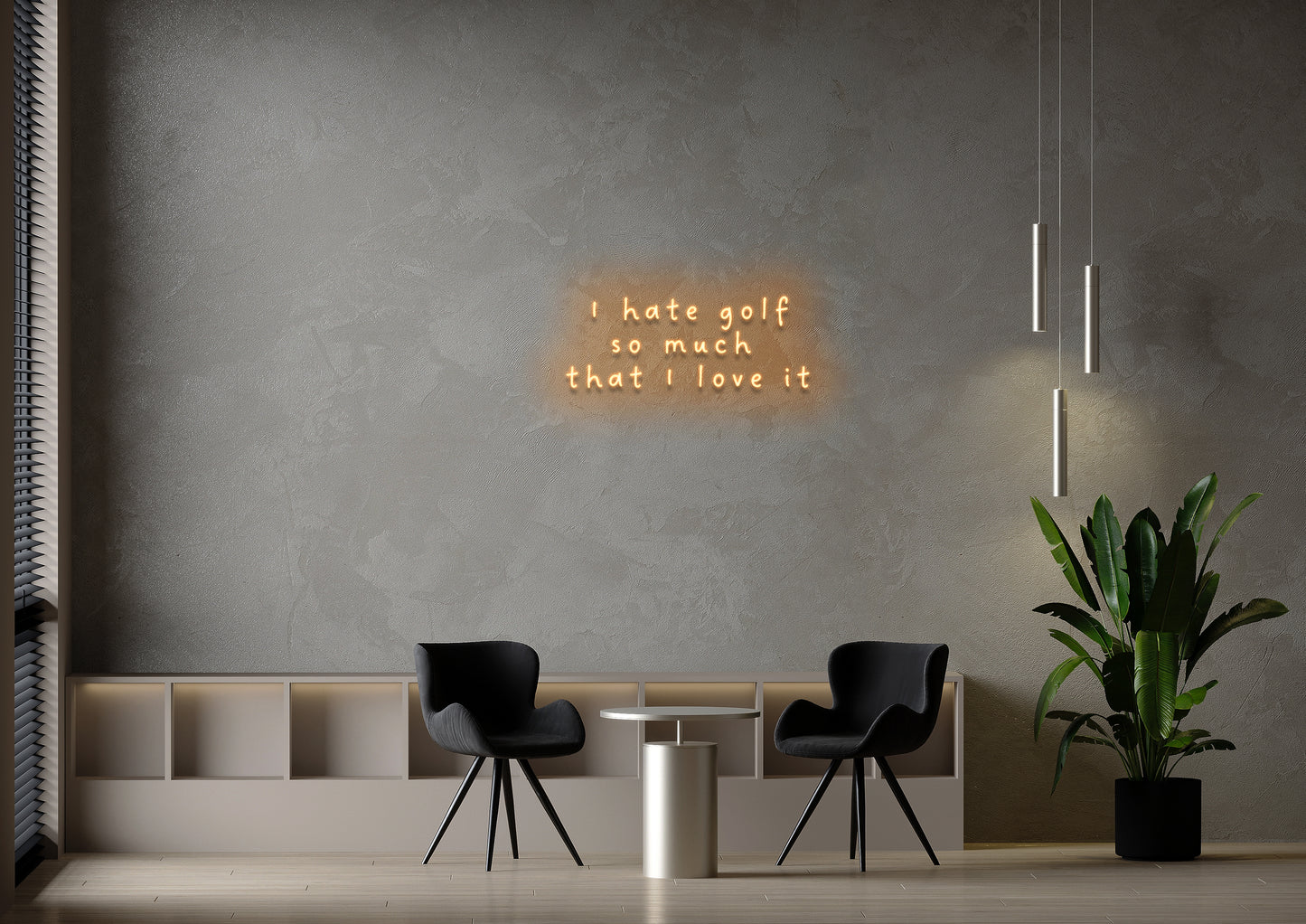 Love, Hate Golf - Neon Sign