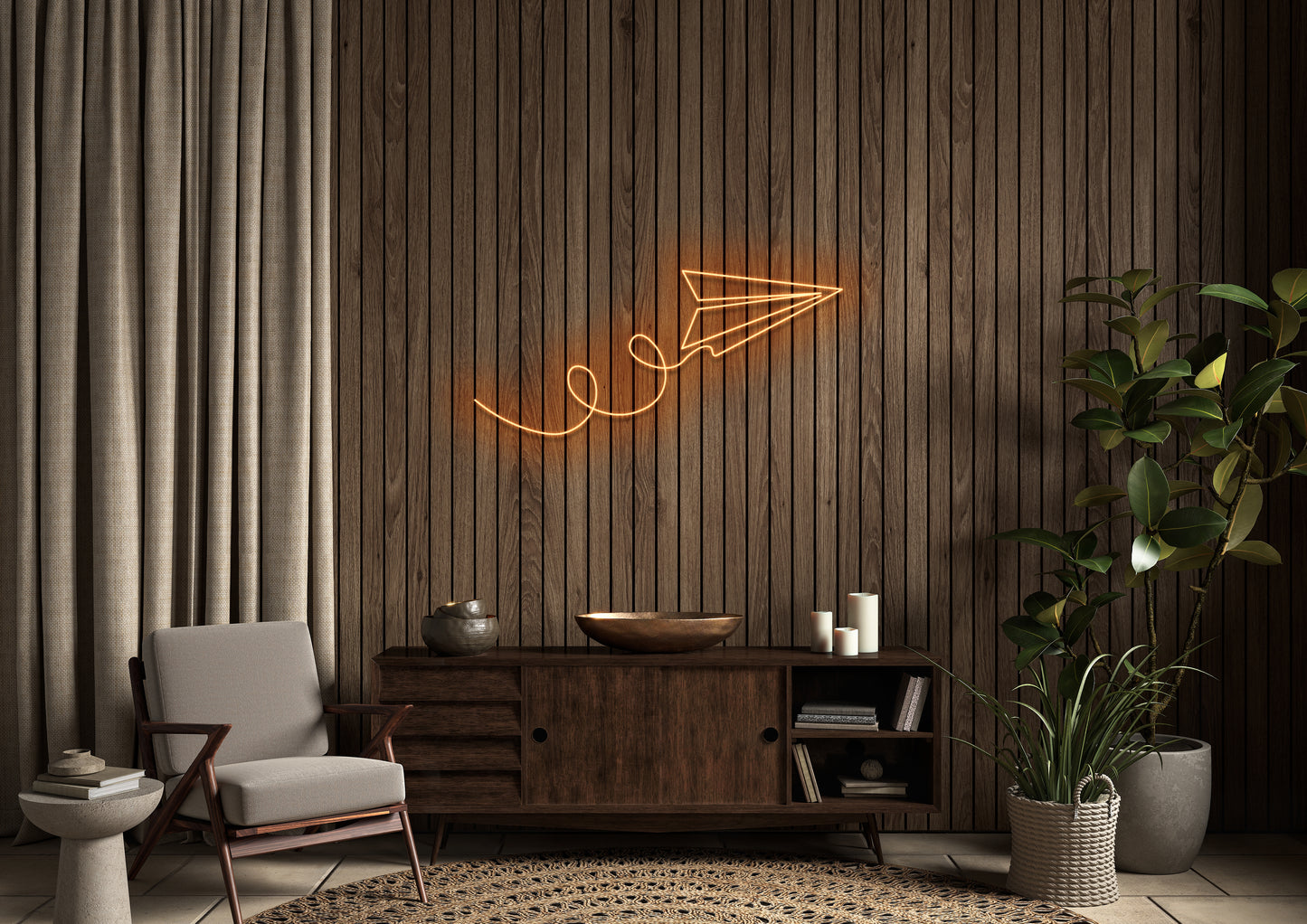 Paper Plane - Neon Sign