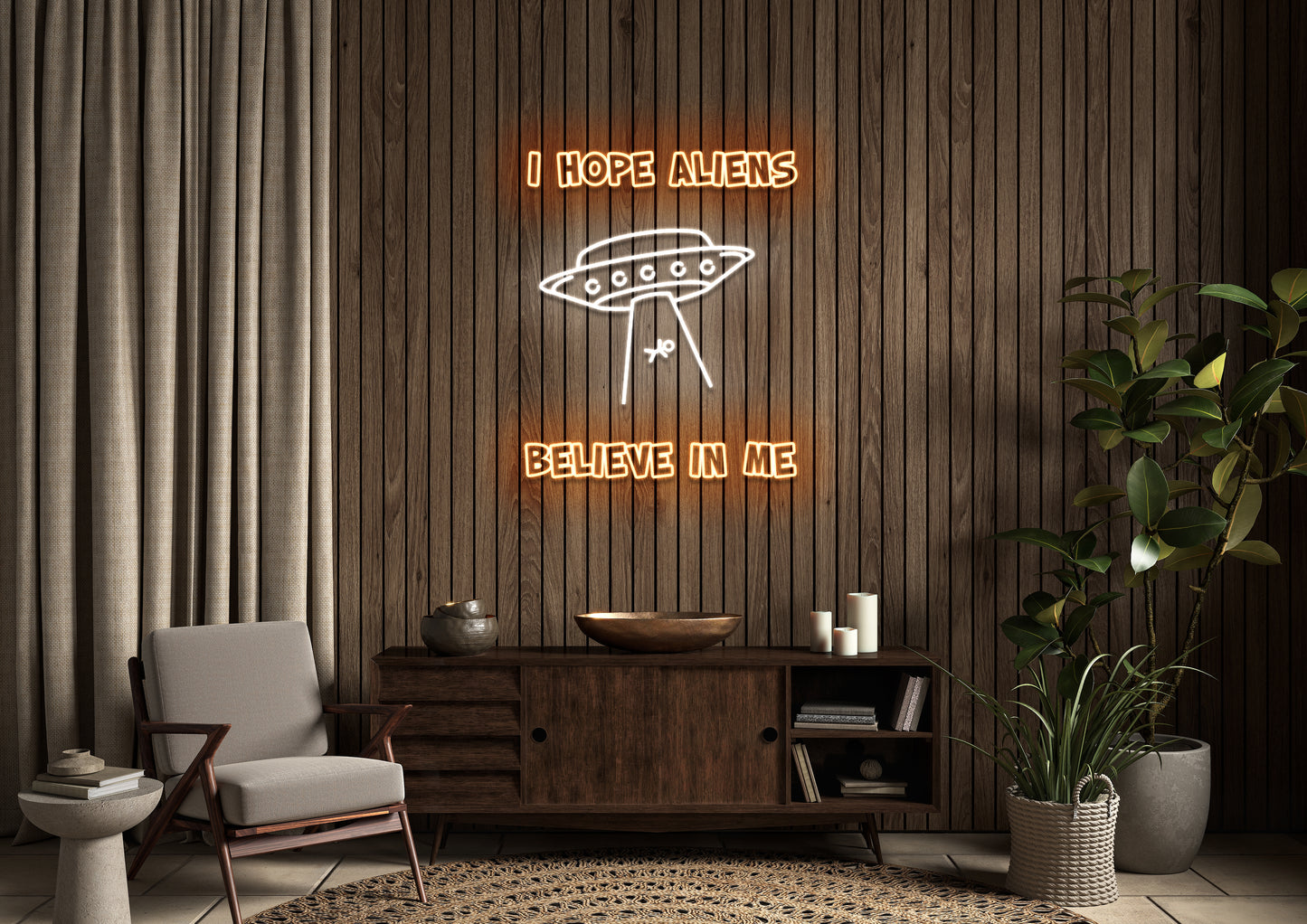 I Hope Aliens Believe In Me - Neon Sign