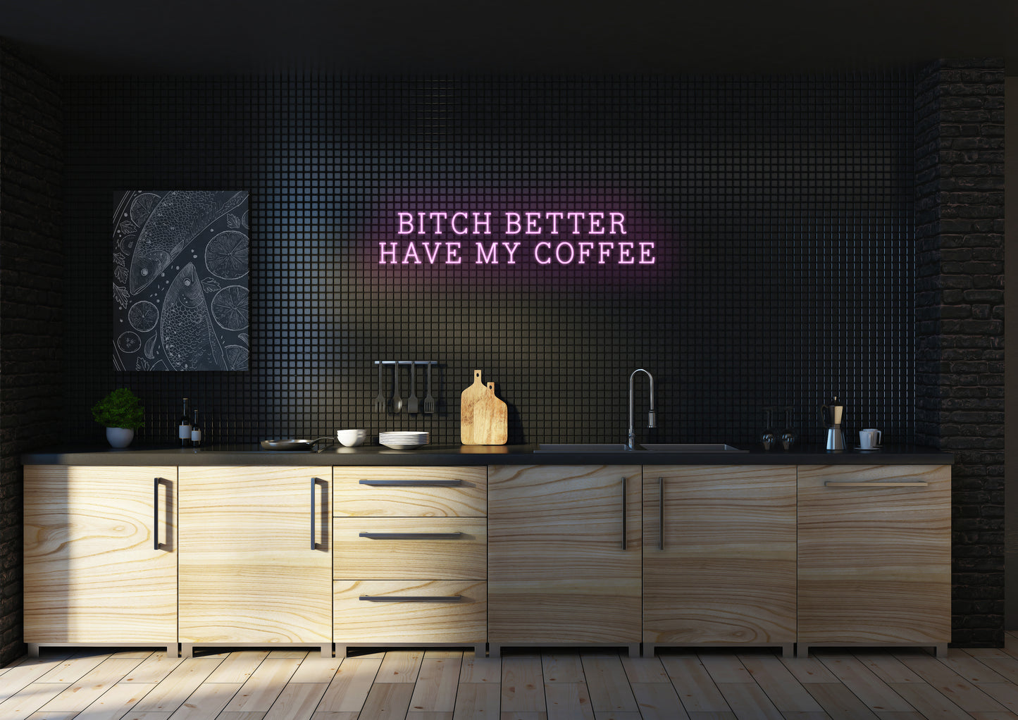 Bitch Better Have My Coffee (Serif) - Neon Sign