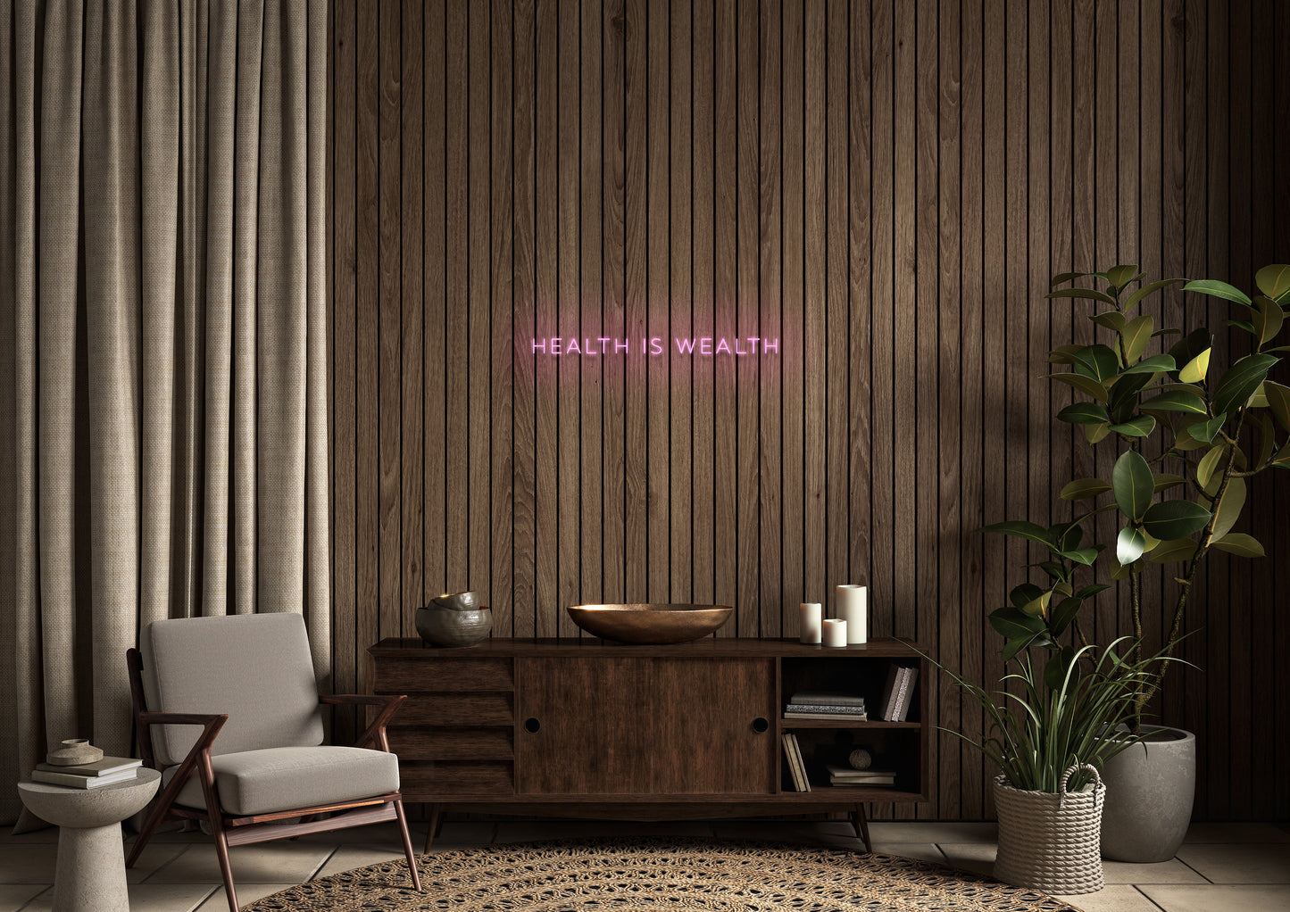 HEALTH IS WEALTH - Neon Sign