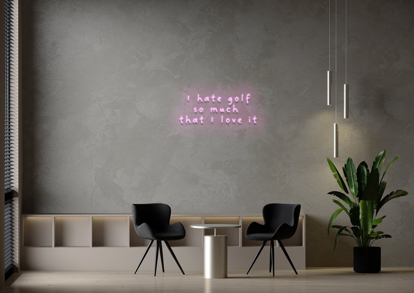 Love, Hate Golf - Neon Sign