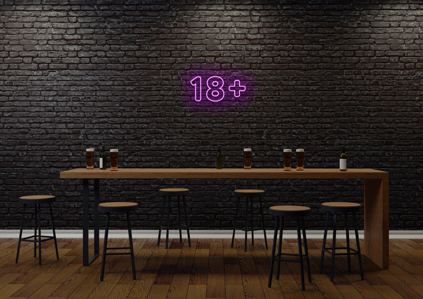 18+ - Neon Sign