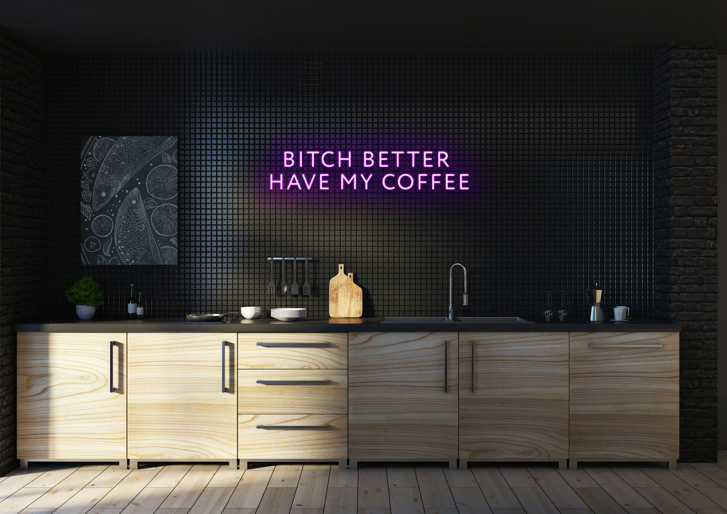 Bitch Better Have My Coffee (Clean) - Neon Sign