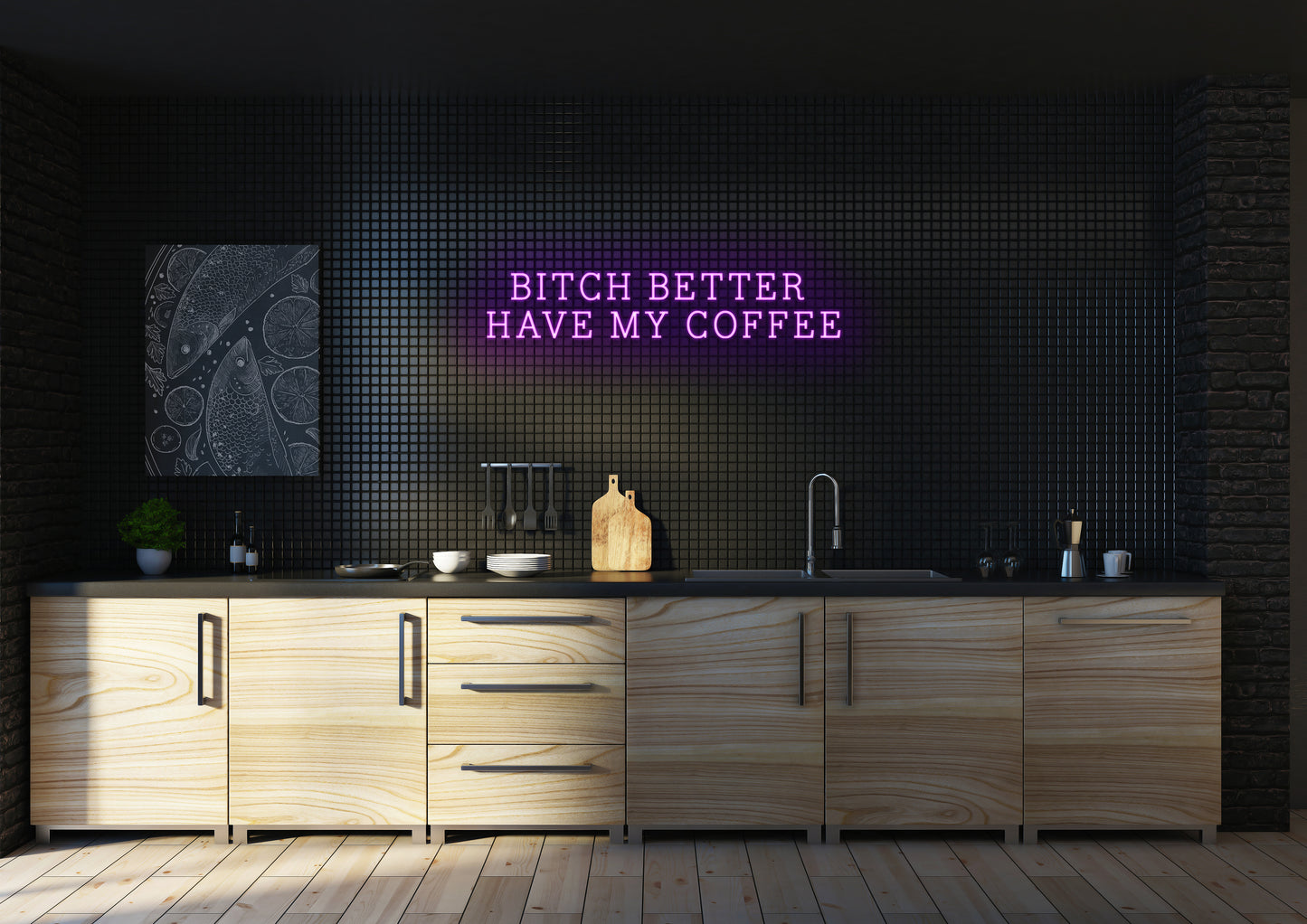 Bitch Better Have My Coffee (Serif) - Neon Sign