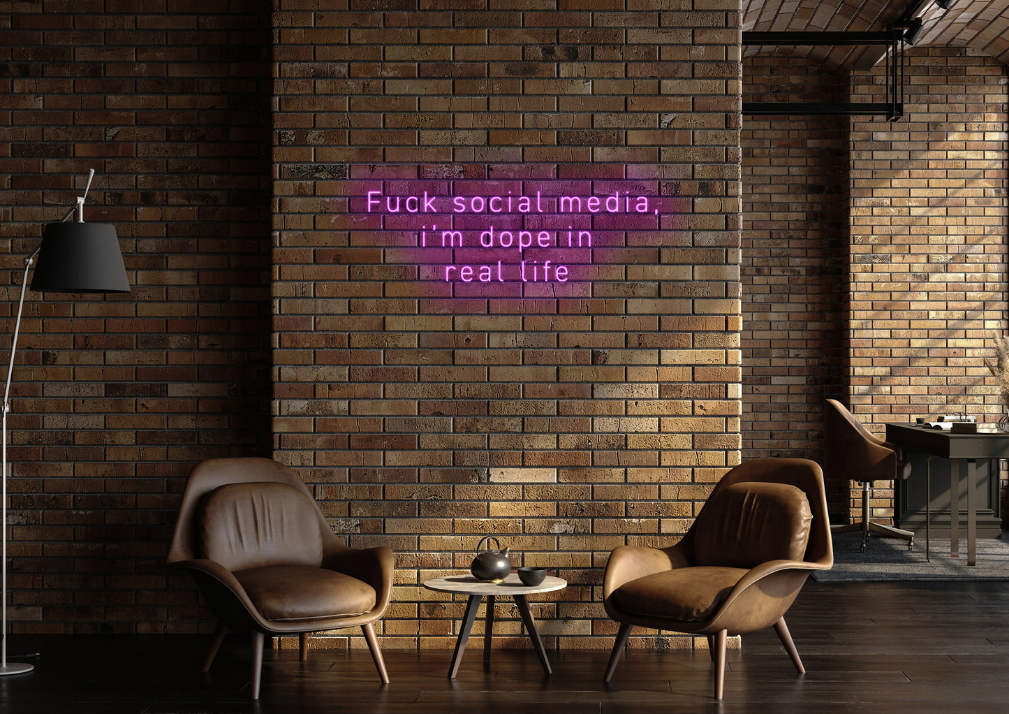 F Social Media - Neon Sign