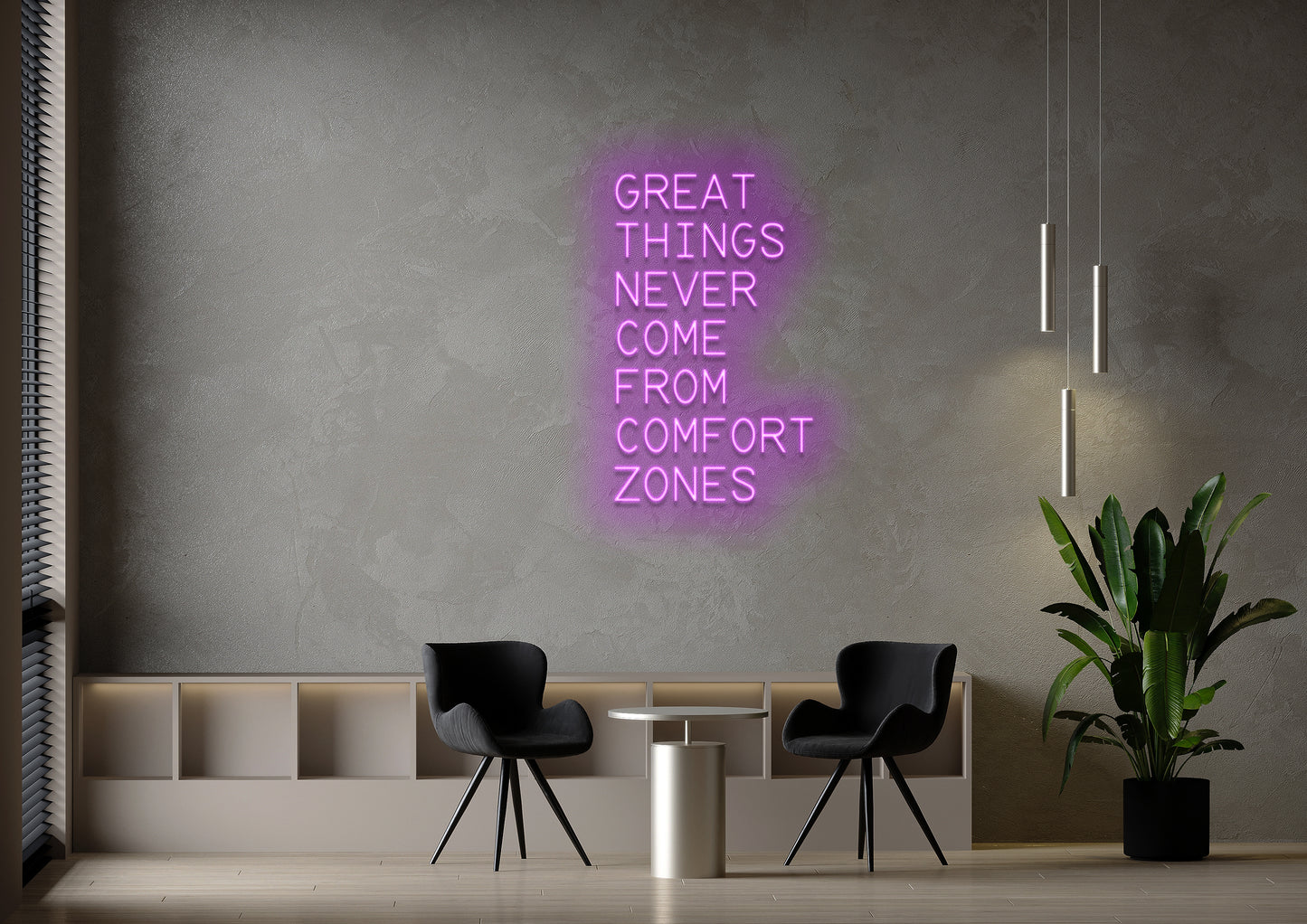 GREAT THINGS... COMFORT ZONES - Neon Sign