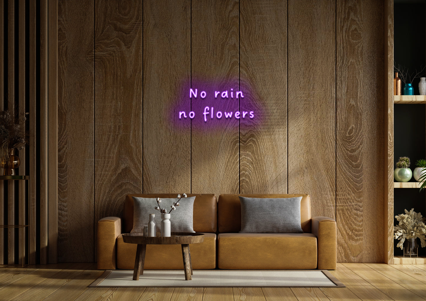 No Rain, No Flowers - Neon Sign