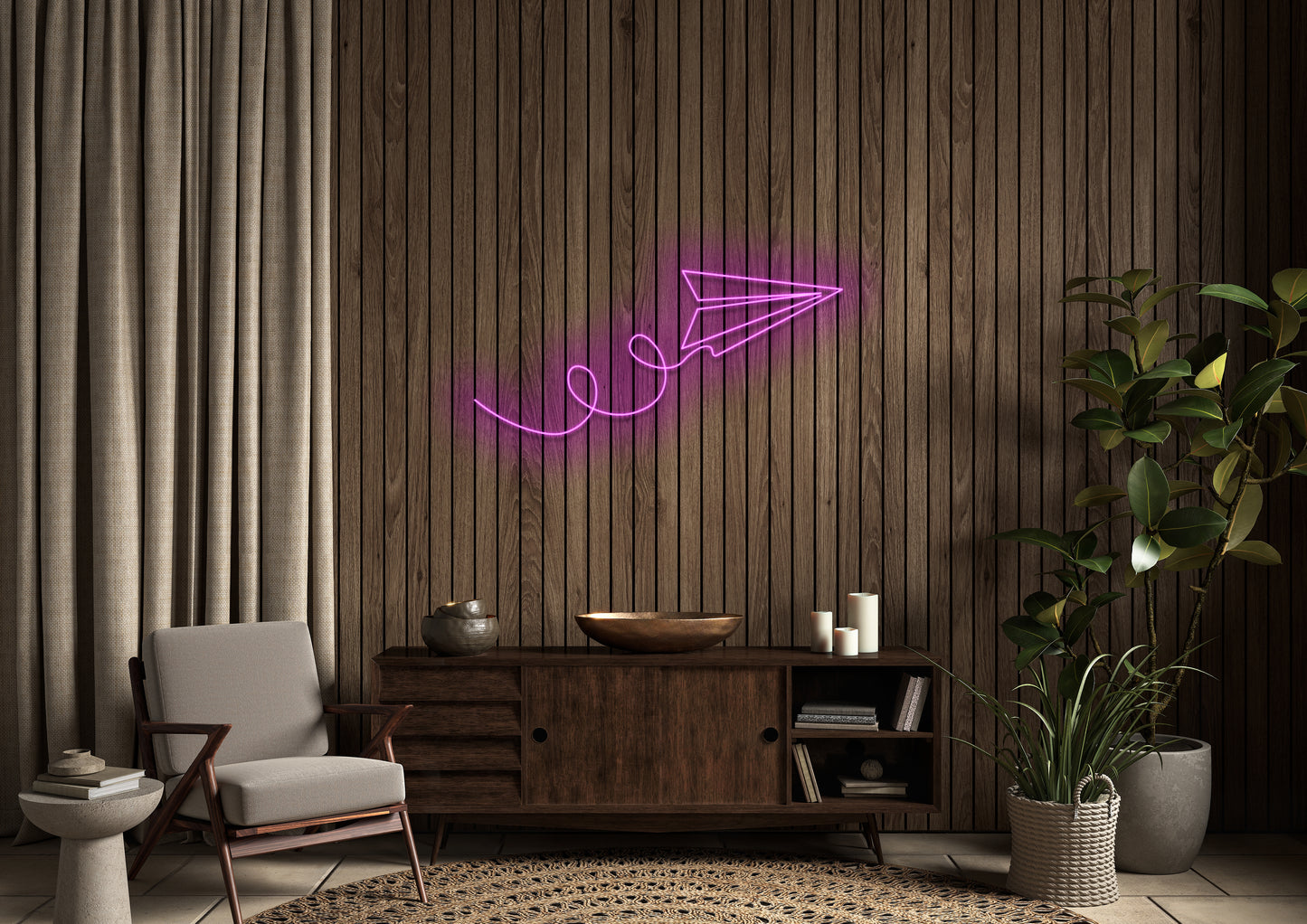 Paper Plane - Neon Sign