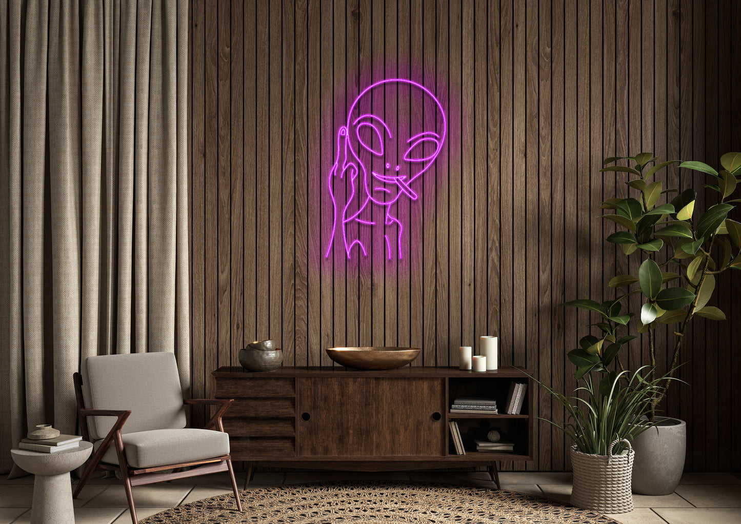 Naughty Alien - Neon Sign