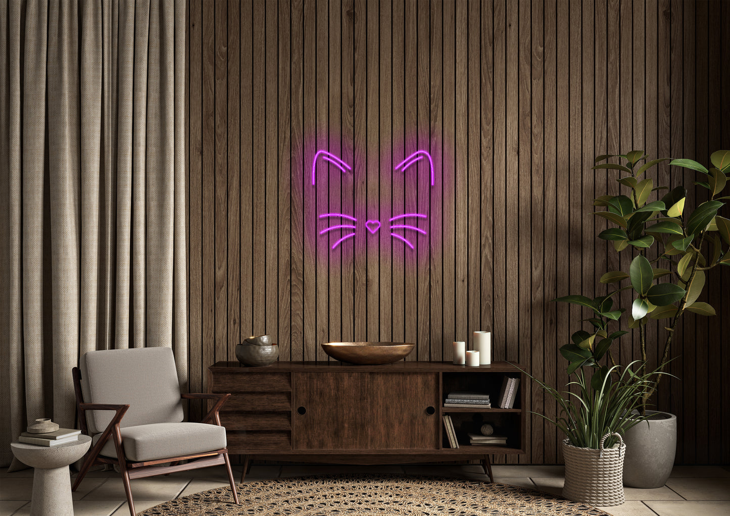 Cat Whiskers - Neon Sign