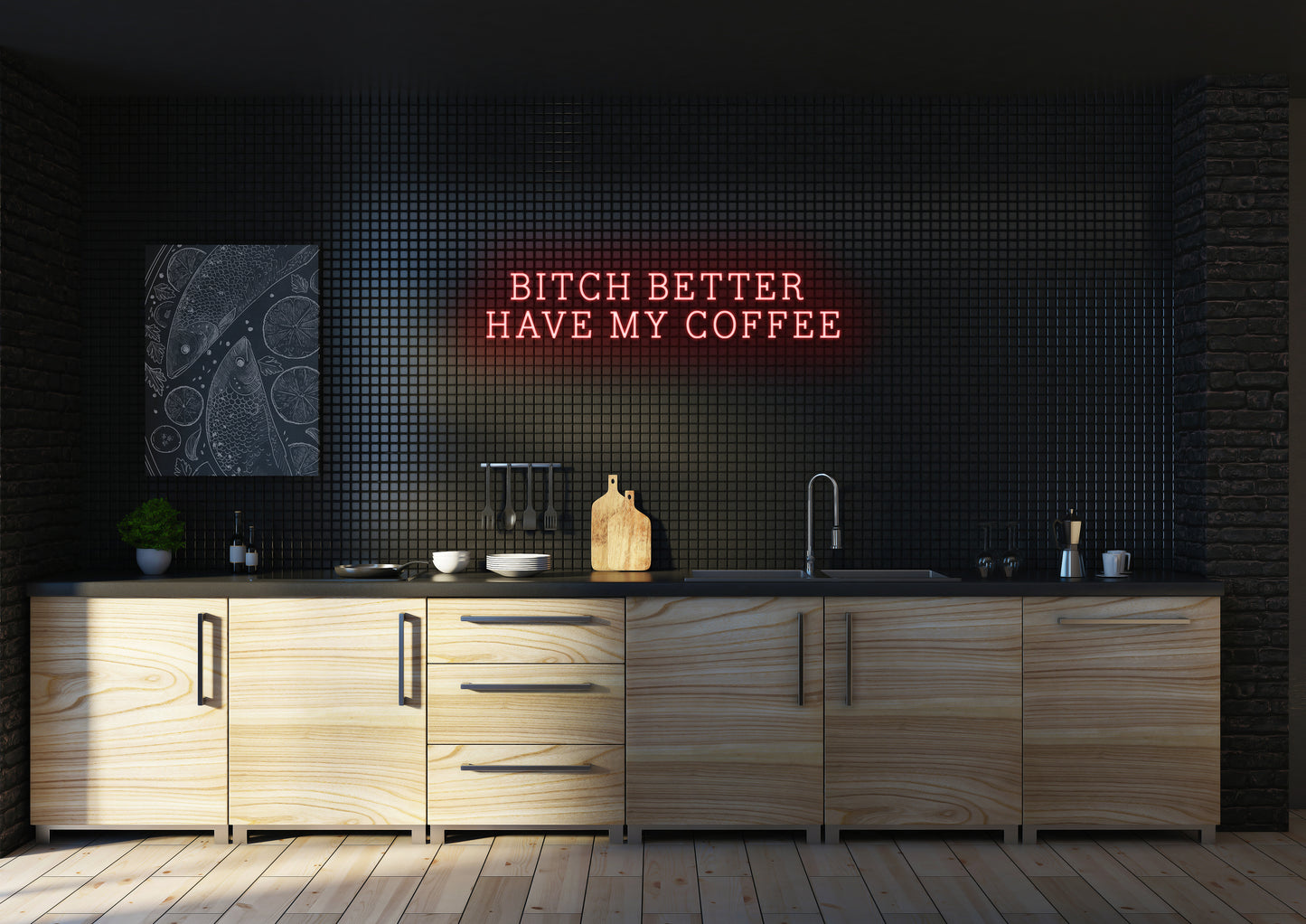 Bitch Better Have My Coffee (Serif) - Neon Sign