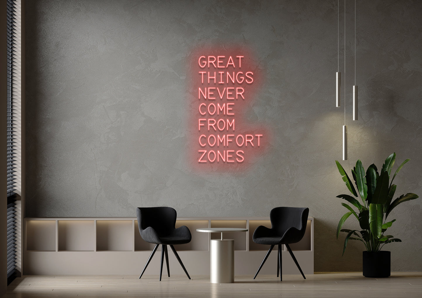 GREAT THINGS... COMFORT ZONES - Neon Sign