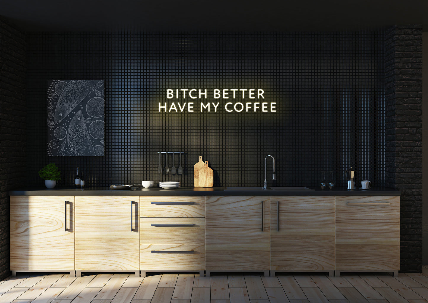 Bitch Better Have My Coffee (Clean) - Neon Sign