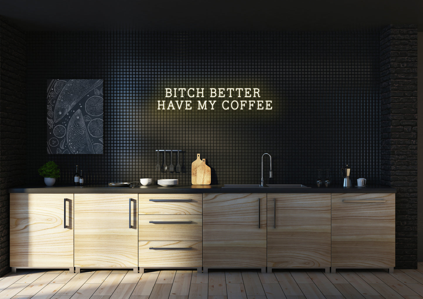 Bitch Better Have My Coffee (Serif) - Neon Sign