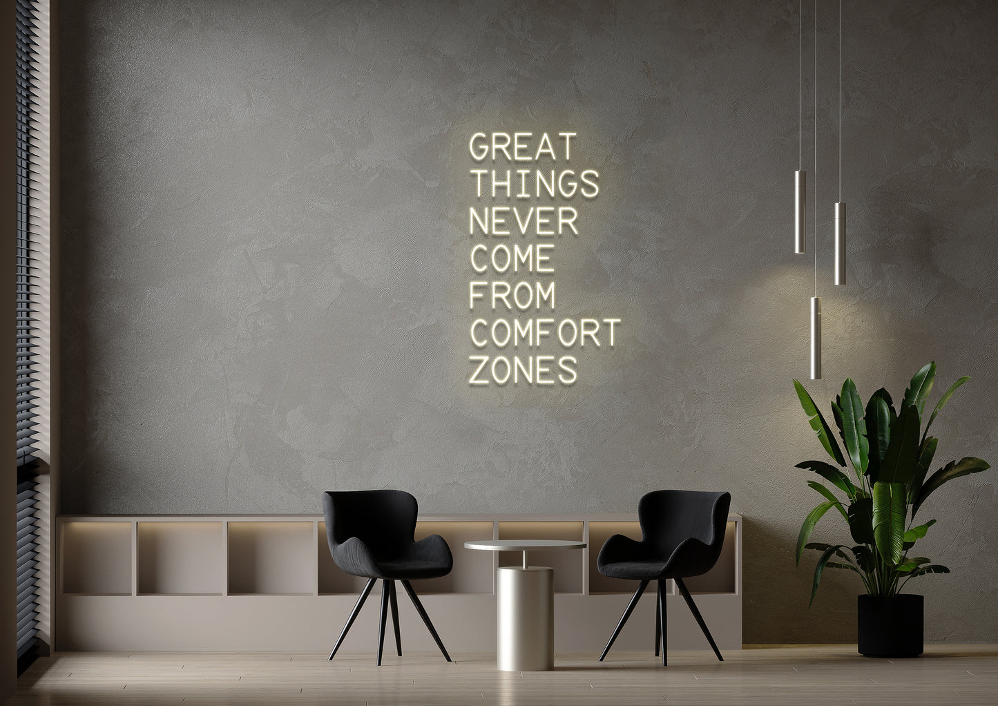 GREAT THINGS... COMFORT ZONES - Neon Sign