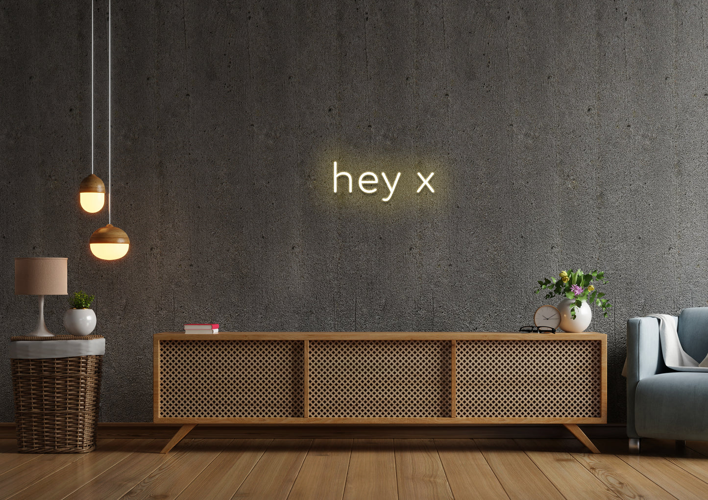 hey x - Neon Sign
