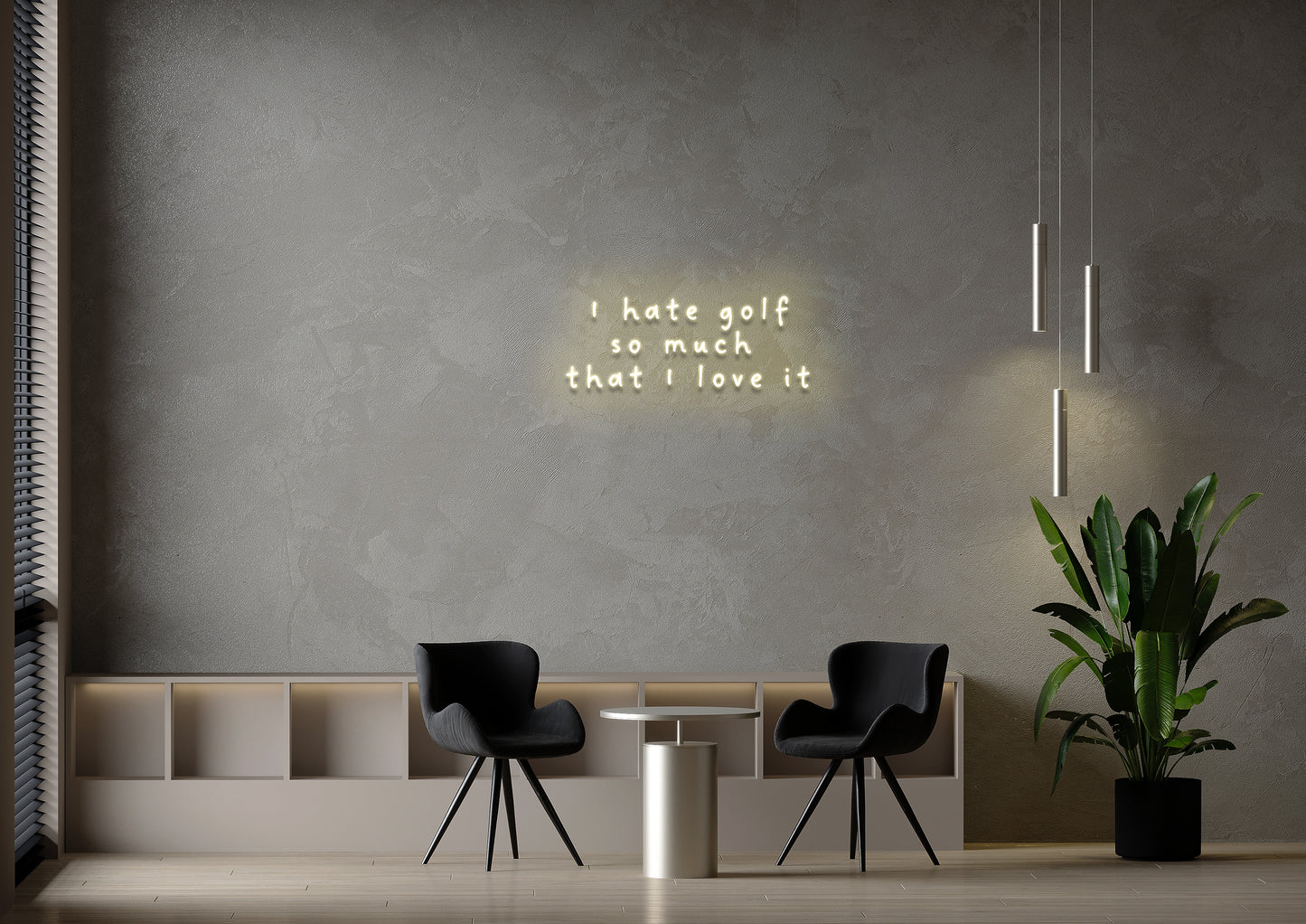 Love, Hate Golf - Neon Sign