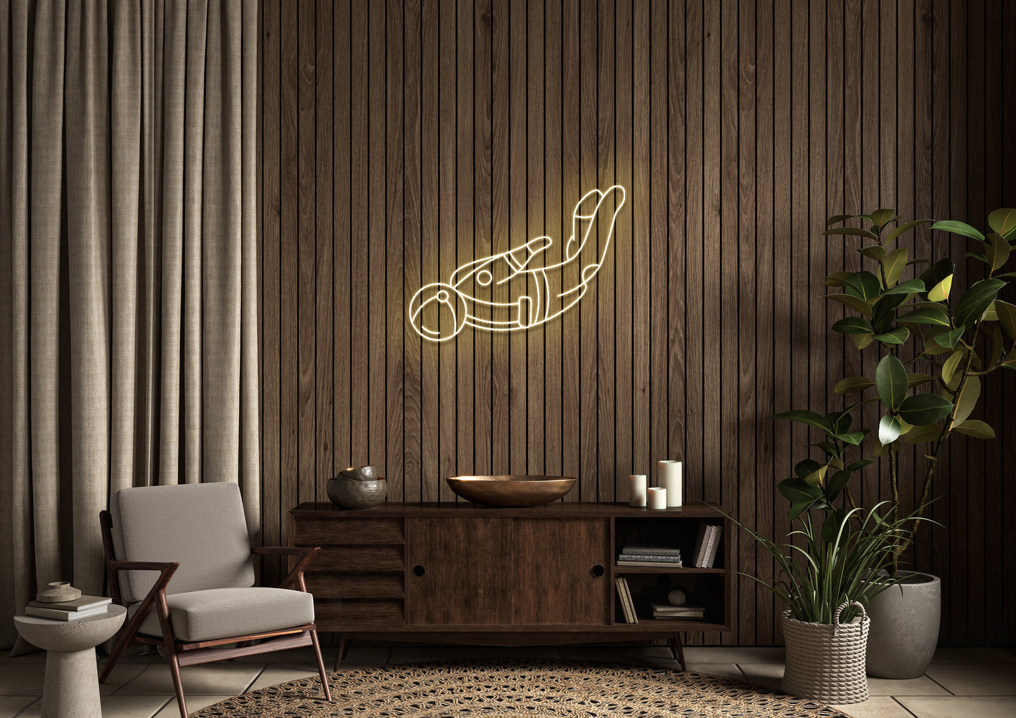 Astronaut Falling - Neon Sign