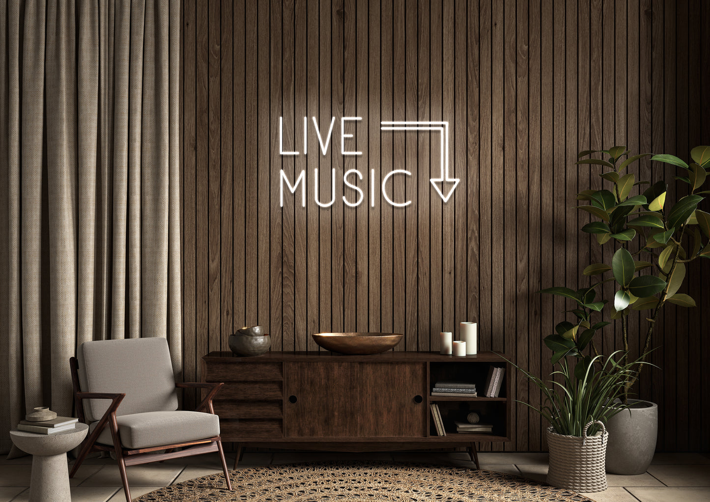 Live Music - Neon Sign