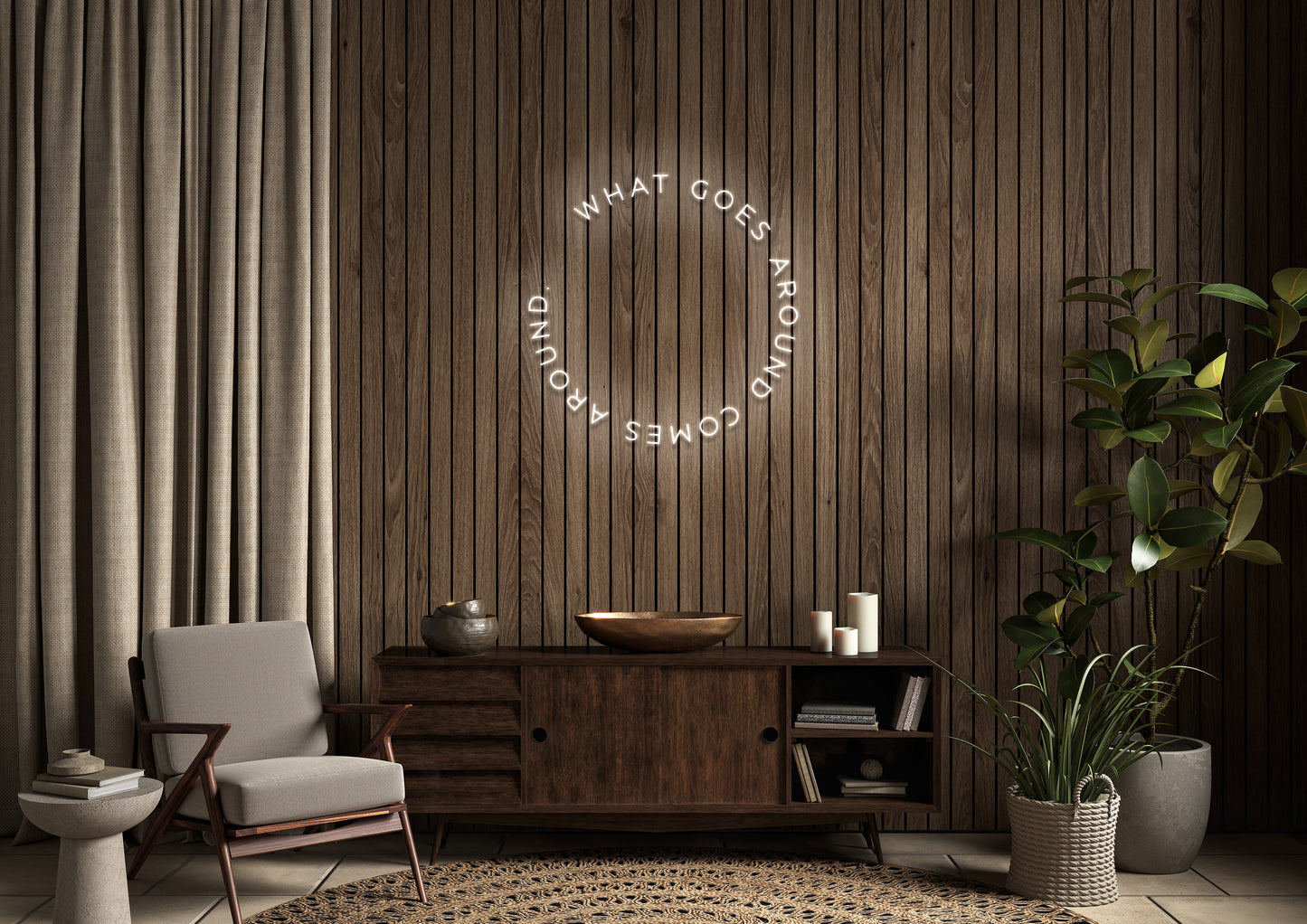 What Goes Around Comes Around - Neon Sign