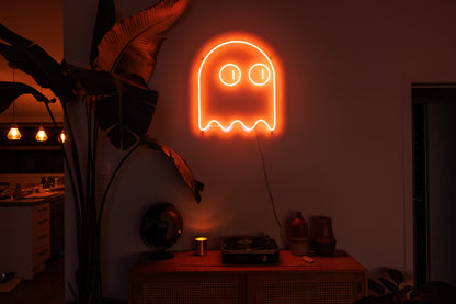 Pac Man Ghost (single line) - Neon Sign